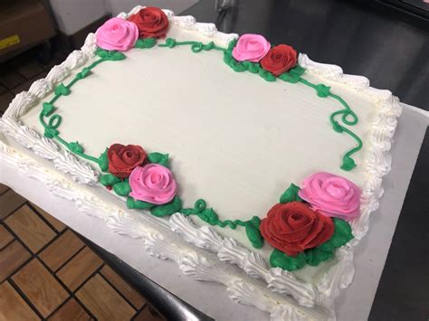 Pink And Red Rose Sheet Cake Dq Sheet Cake Cake Red Roses