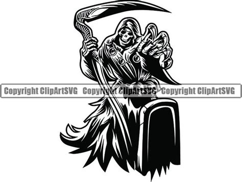 Grim Reaper 24 Tombstone Skull Death Sickle Evil Kill Killer Etsy