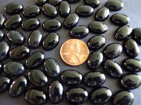 14x10mm Natural Black Agate Gemstone Cabochon Dyed Oval Cabochon Polished Gem Black Cabochon