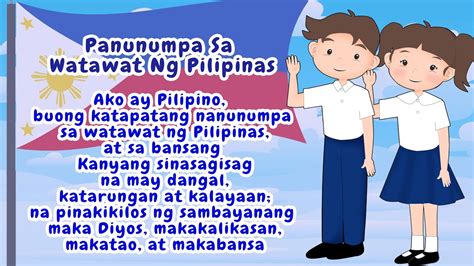 Panunumpa Sa Watawat Ng Pilipinas Printable