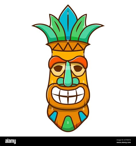 Scary Tiki Masktribal Ethnical Vector Cartoon Style Stock Vector Image