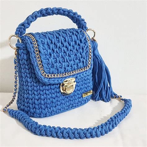 Handmade Crochet Bag From T Shirt Yarn Handbag Patterns Bags Free