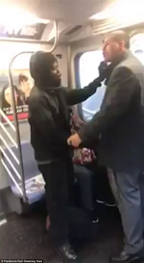 Man Punches Woman After Manspreading On Nyc Subway Daily Mail Online