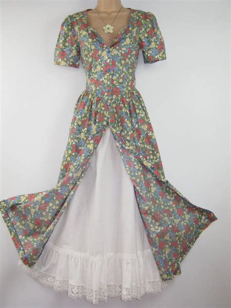 Laura Ashley Vintage Fragrant Summer Meadow Day Tea Dress Uk