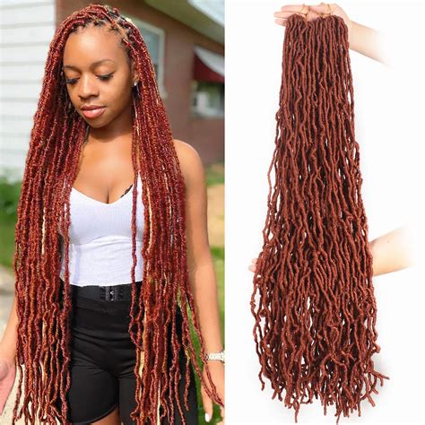 Buy Zrq 36 Inch New Faux Locs Crochet Braids Hair Pre Looped Synthetic Natural Super Long Wavy