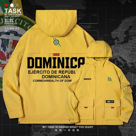 Dominican Republic Dominicana Dom Men Jacket Hooded Land Force Logo