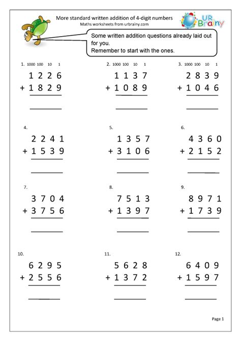 More Adding 4 Digit Numbers Addition By