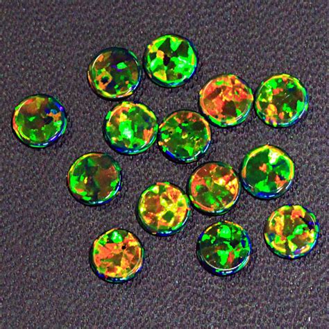 Gilson Created Opal Rbg 5mm Coin Shaped Opals