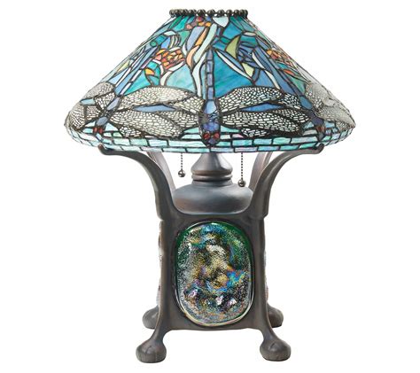 River Of Goods H Dragonfly Tiffany Style Table Lamp QVC