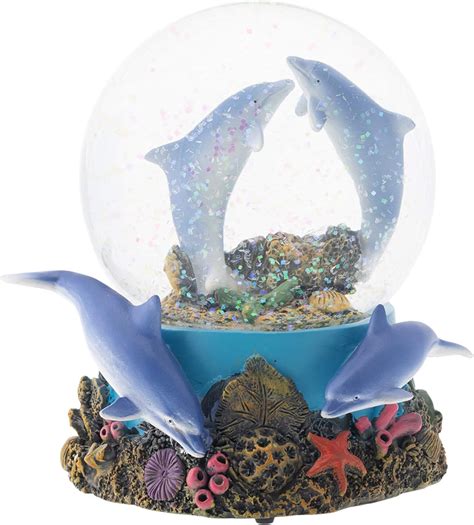 Buy Elanze Designs Coral Reef Dolphin Pod 100mm Musical Snow Globe
