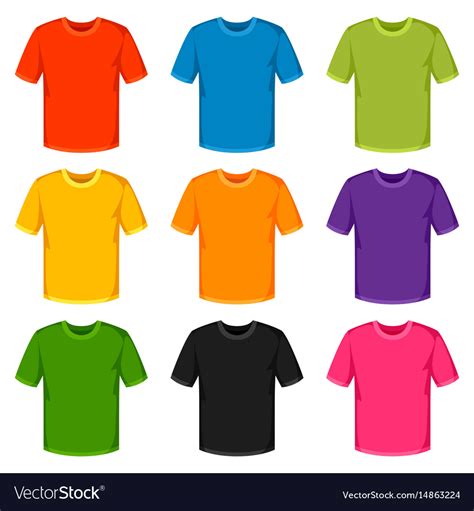 Colored T Shirts Templates Set Of Promotional Vector Image