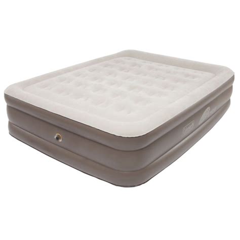 Coleman double high air mattress with pump has an antimicrobial sleep surface resists odour, mold, mildew and fungus. Coleman SupportRest Queen Size Double High Air Mattress by ...