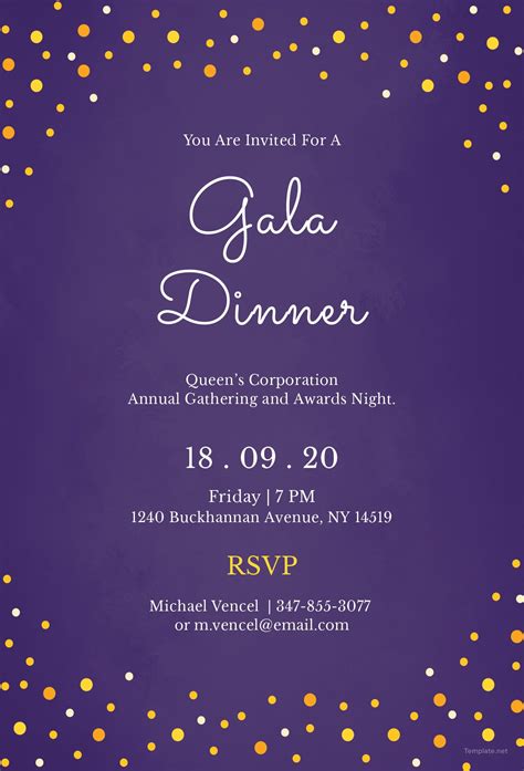 Gala Dinner Invitation Template