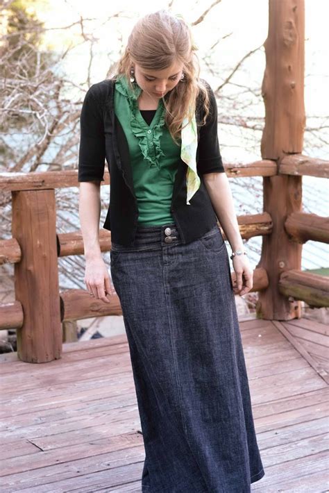Fresh Modesty Awesome Denim Maxi Skirt This Girl Has Some Other Really Cute Ideas For