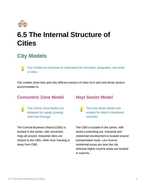 The Internal Structure Of Cities City Models Show How And Why