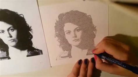 Timelapse Pointillism Picture Of Ellen Ripley Youtube