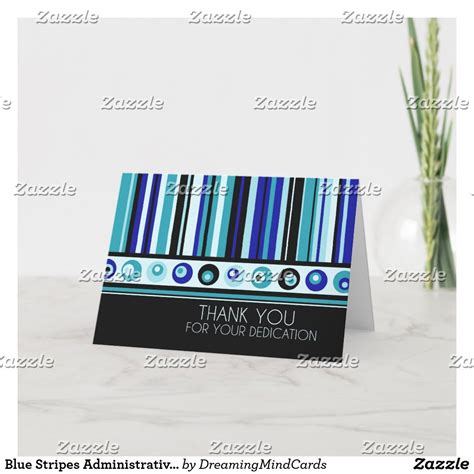 Blue Stripes Administrative Professionals Day Card Business Thank You