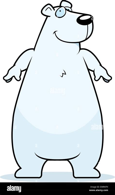 A Happy Cartoon Polar Bear Standing And Smiling Stock Vector Image