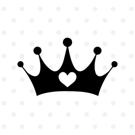 Crown With Heart Svg Cut File For Cricut Or Silhouette Png Etsy