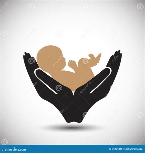 Concept Protecting Save Girl Child Stock Illustrations 6 Concept