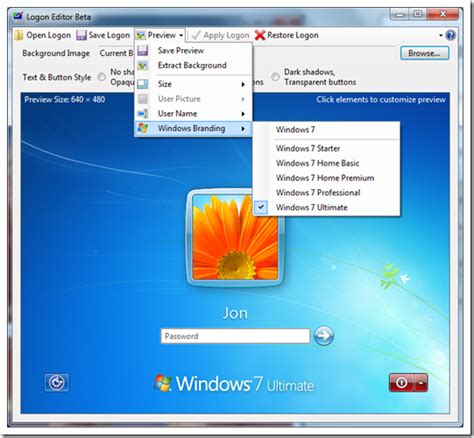 Logon Editor Customizing Your Windows 7 Logon Screen Next Of Windows