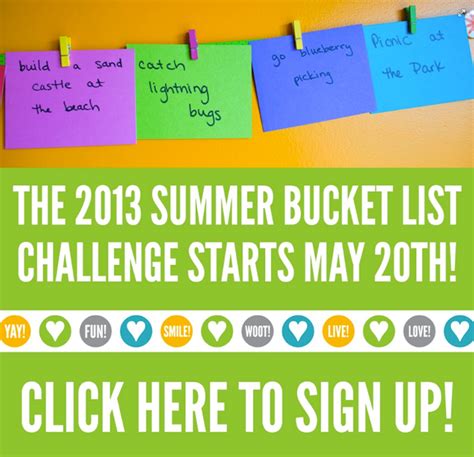 2013 Summer Bucket List Challenge Jana Maries Featured Work And Edu