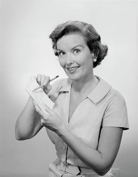 Woman Writing List Studio Portrait Photograph By George Marks Pixels