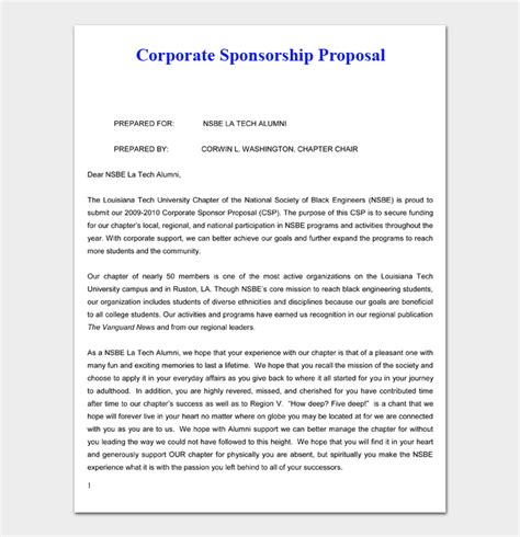 How To Write A Sponsorship Proposal Template Get Free Templates