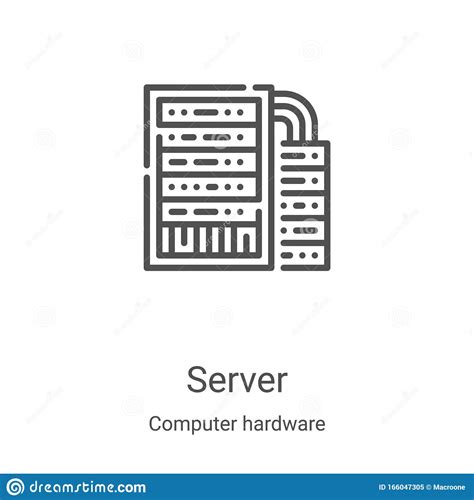 Server Icon Vector From Computer Hardware Collection Thin Line Server