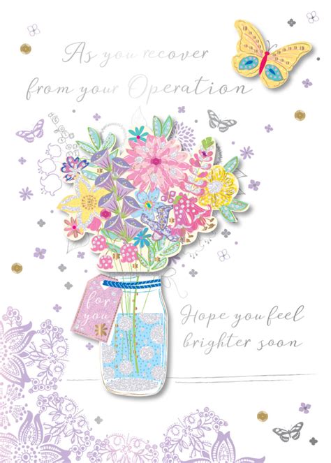 Get Well After Operation Embellished Greeting Card Cards