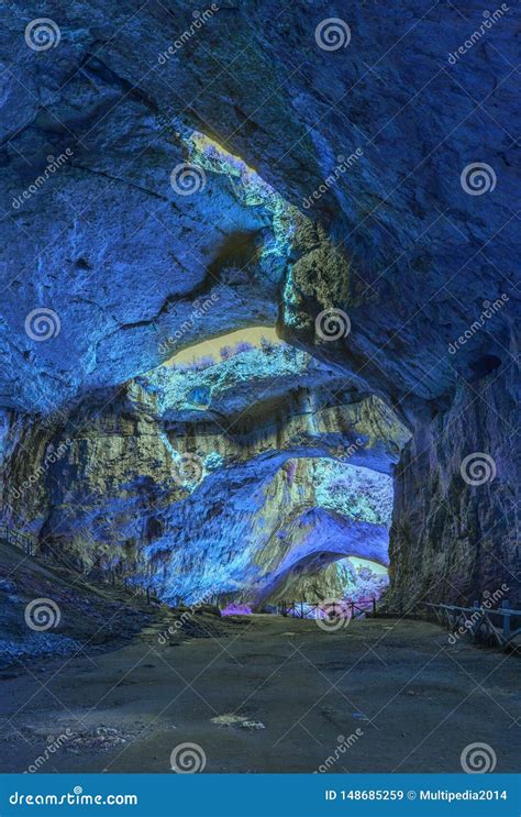 Mystical Cave In Bright Fantastic Colors Stock Image Image Of Blue