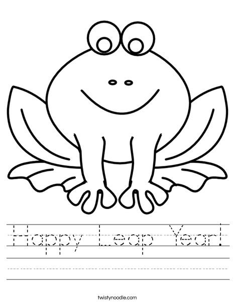 Happy Leap Year Worksheet Twisty Noodle