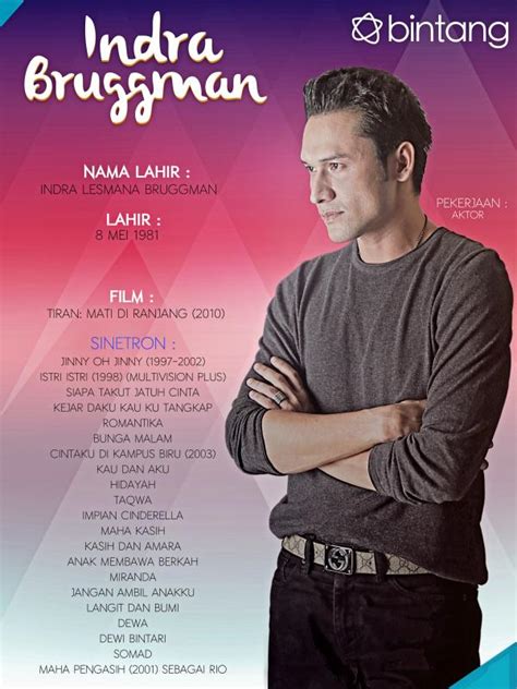 Namun, untuk saat ini dan tahun 2014 mendatang, indra masih belum mau memikirkannya. Celeb Bio Indra L Bruggman - News & Entertainment Fimela.com