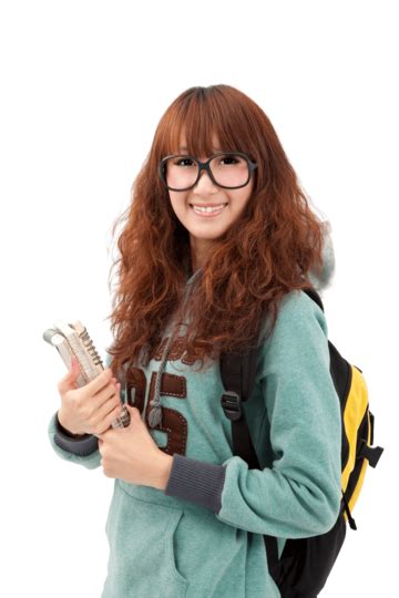 Young Smiling Student Woman Beauty Person Casual Read Png