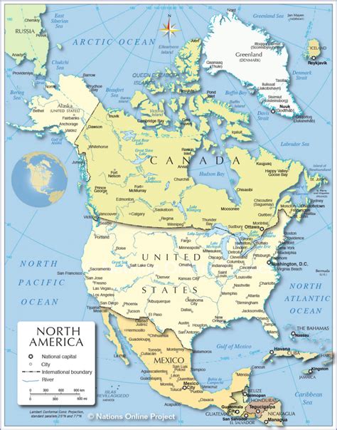 North America Map With States And Capitals Printable Map