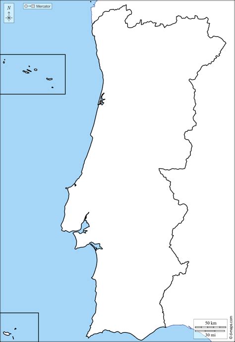 Portogallo Mappa Gratuita Mappa Muta Gratuita Cartina Muta Gratuita