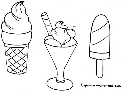 Cara menggambar dan mewarnai gambar es cream warna warni buku. Gambar Es Krim Buat Mewarnai - Gambar Mewarnai