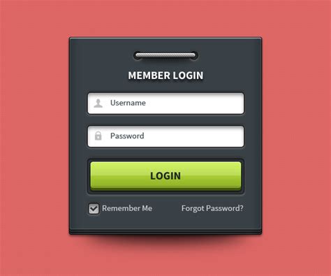 Member Login Form Download Free Psd And Html
