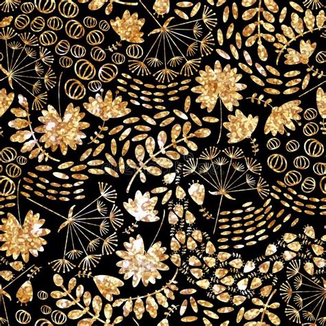 Trendy Gold Texturevector Gold Seamless Pattern Floral Texture With
