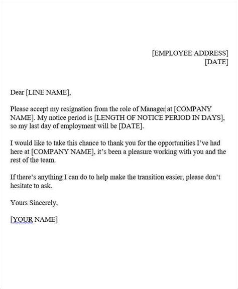 14 Basic Resignation Letters Free Sample Example Format Download