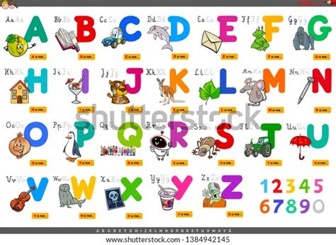 Cartoon Illustration Capital Letters Alphabet Set Stock Vector Royalty