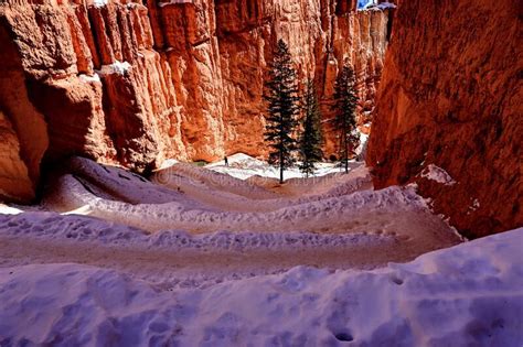 Snow Capped Mountains At Bryce National Park Stock Image Image Of