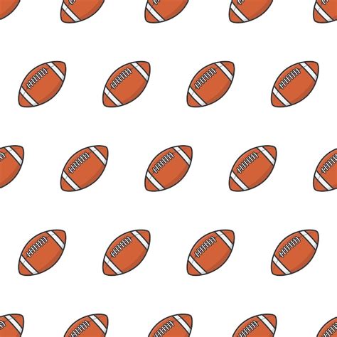 Premium Vector American Football Ball Seamless Pattern Rugby Theme