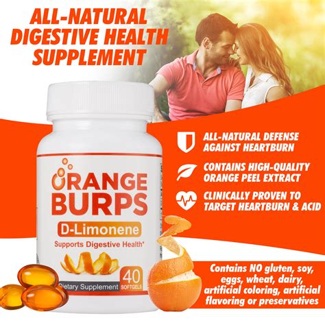 Buy Orange Burps D Limonene Softgels Orange Peel Extract 3 Pack