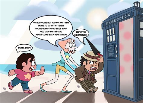 Steven Introduces The Doctor To The Crystal Gems By Tripodarts On