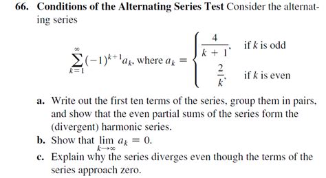 Solved Conditions Of The Alternating Series Test Consider