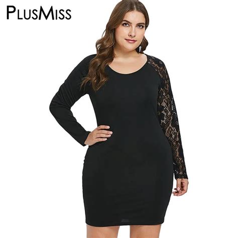 Plusmiss Plus Size Xl Sexy Lace Crochet Bodycon Mini Short Dress Women