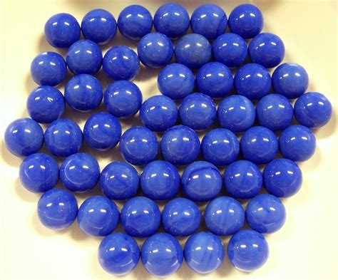 Vintage Glass Marbles Blue Fifty 50 Blue Marbles Shooters