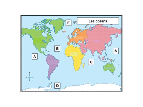Repères géographiques océans continents Quiz Continents et océans