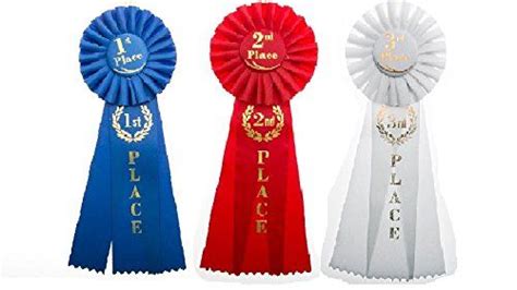 1st 2nd 3rd Place Rosette Award Ribbons Set 1 Of Each